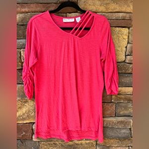 Asymmetrical neckline tunic top Small